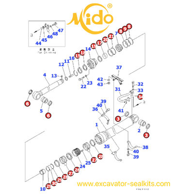 707-99-59760 7079959760 PC450-8 PC450LC-8 Kit di sigillo del cilindro idraulico Komatsu di alta qualità